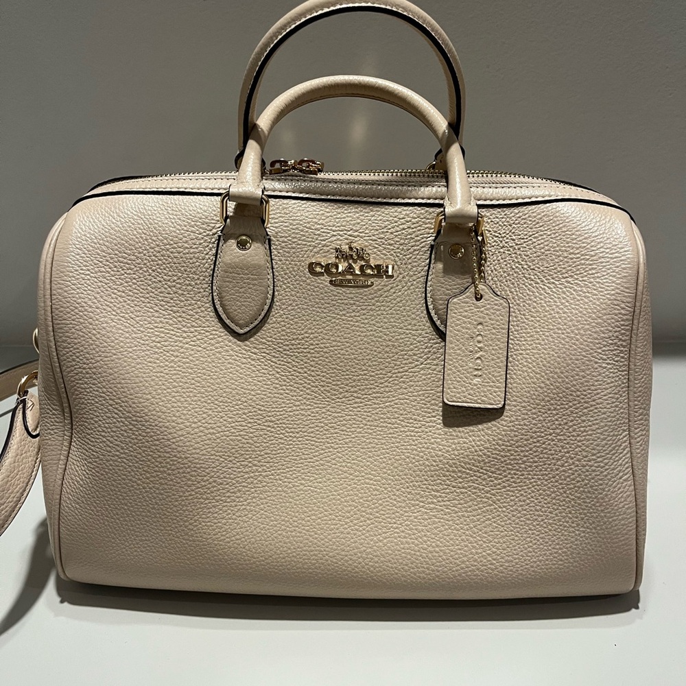 Coach Beige Leather Satchel